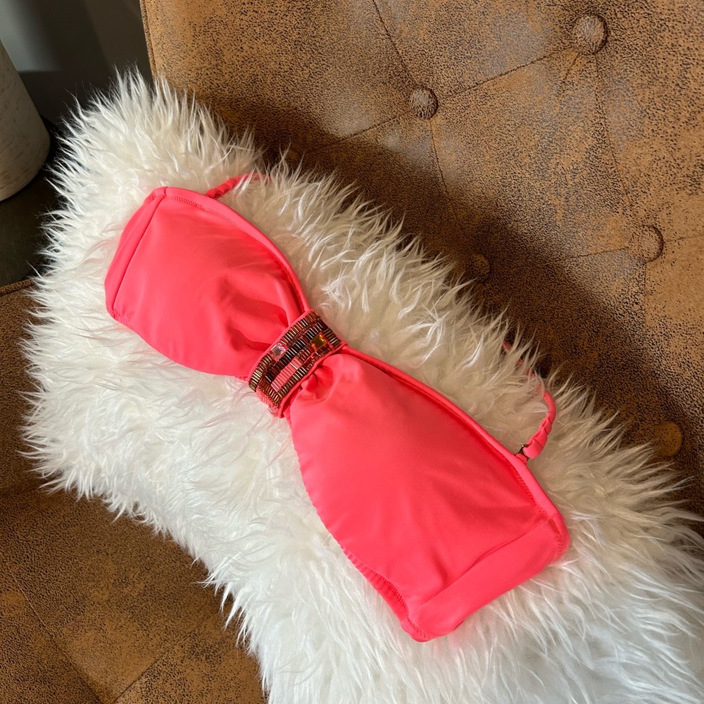 Victoria’s Secret beaded bandeau in salmon color